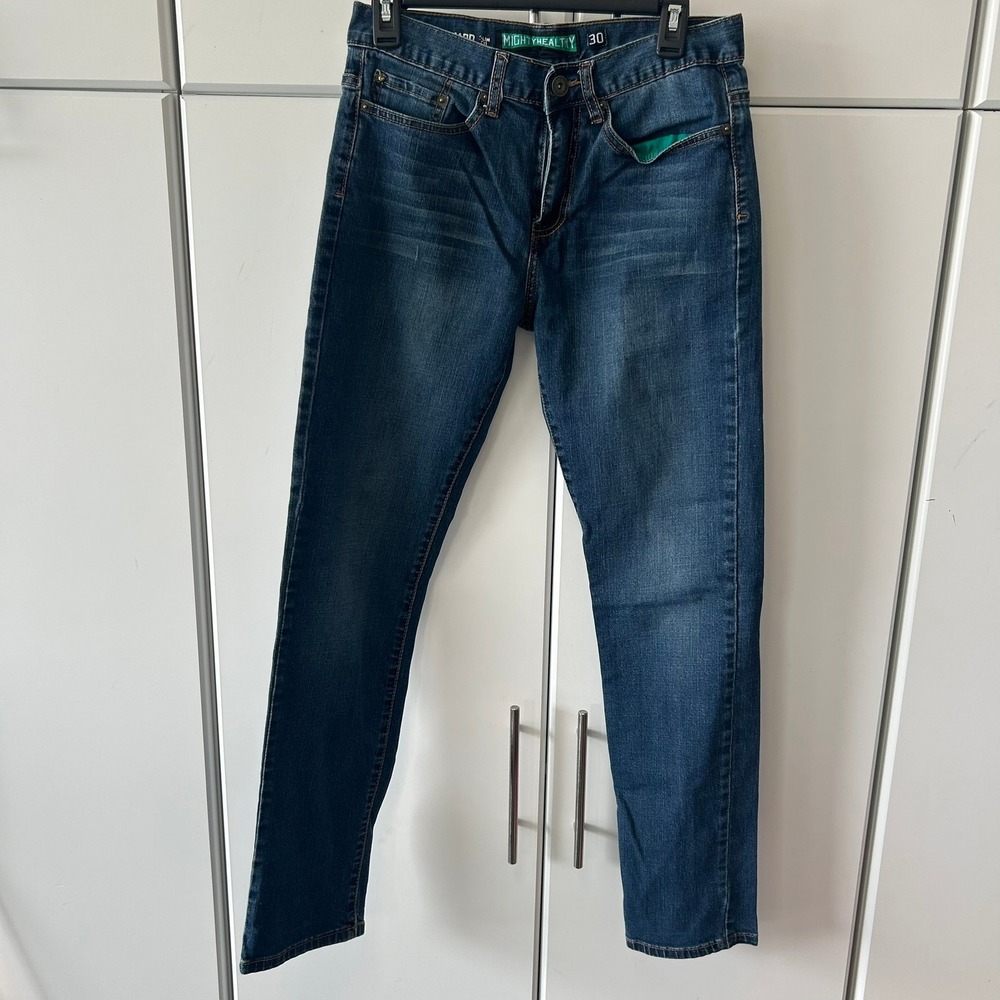 Mighty Healthy Leonard Slim Fit Jeans Mens 30 Medium Wash Denim Stretch Pants